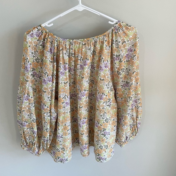 Tuckernuck Hyacinth House Flower Power Maisie Tie Blouse - Size Medium - Picture 5 of 8